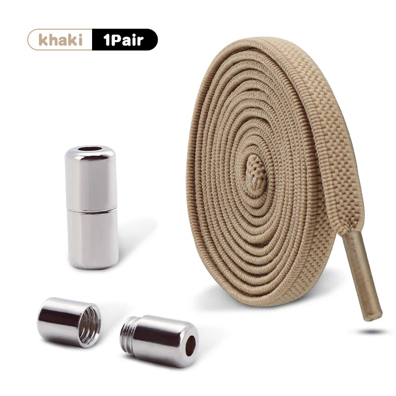 1Pair Elastic Laces Sneakers No Tie Shoe laces Capsule Lock Shoelaces Without ties Kids Adult 0.6cm Flat Shoelace for Shoes--ANDROMEDA QUINNS | AURELLE'S-ANDROMEDA QUINNS | AURELLE'S