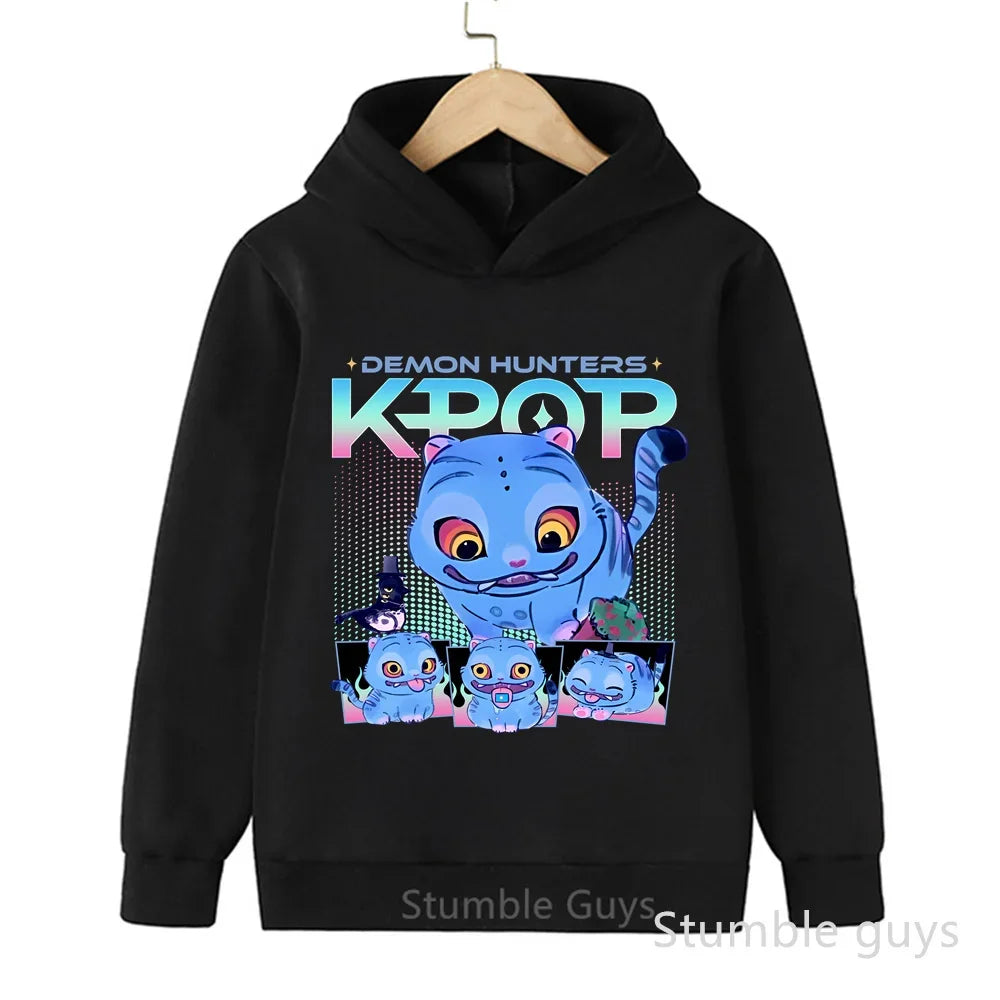 Fashion Casual Kpop Demon Hunters Hoodie Set Boys Girls Kids Autumn Anime Sweatshirts Trucksuit Wear