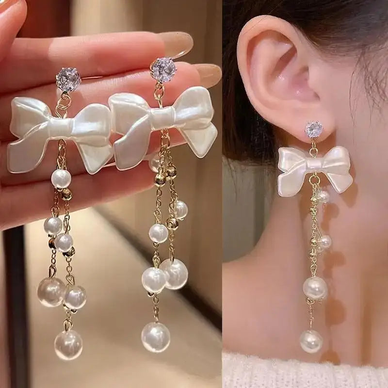 925 Silver Needle Blue Purple Butterfly Long Tassel Earrings For Women Jewelry 2025 Trending New Korean Crystal Drop Earrings--ANDROMEDA QUINNS | AURELLE'S-ANDROMEDA QUINNS | AURELLE'S