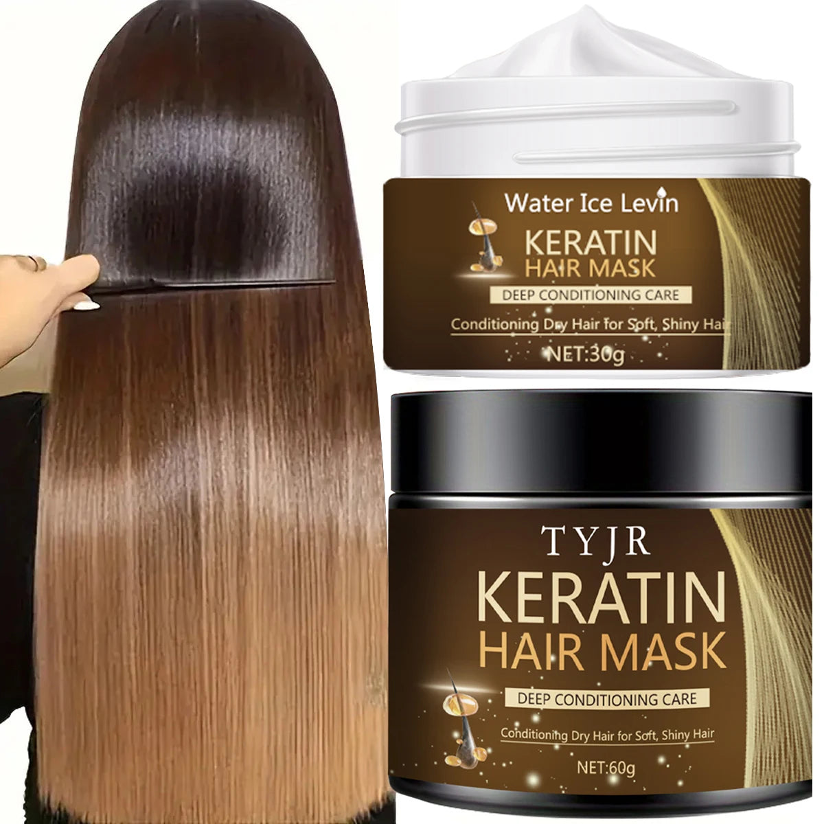 Keratin Magic Hair Mask Protein Straightening Repair Dry Frizzy Damaged Hair Milk Professional Smooth Shiny Deep Moisturizing Care 60G/30G--ANDROMEDA QUINNS | AURELLE'S-ANDROMEDA QUINNS | AURELLE'S