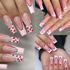 120Pcs/box Matte Pink French Press On Nails Acrylic Long Square Fake Nails Tips Full Cover Women Extension Wearable False Nails---ANDROMEDA QUINNS | AURELLE'S-ANDROMEDA QUINNS | AURELLE'S