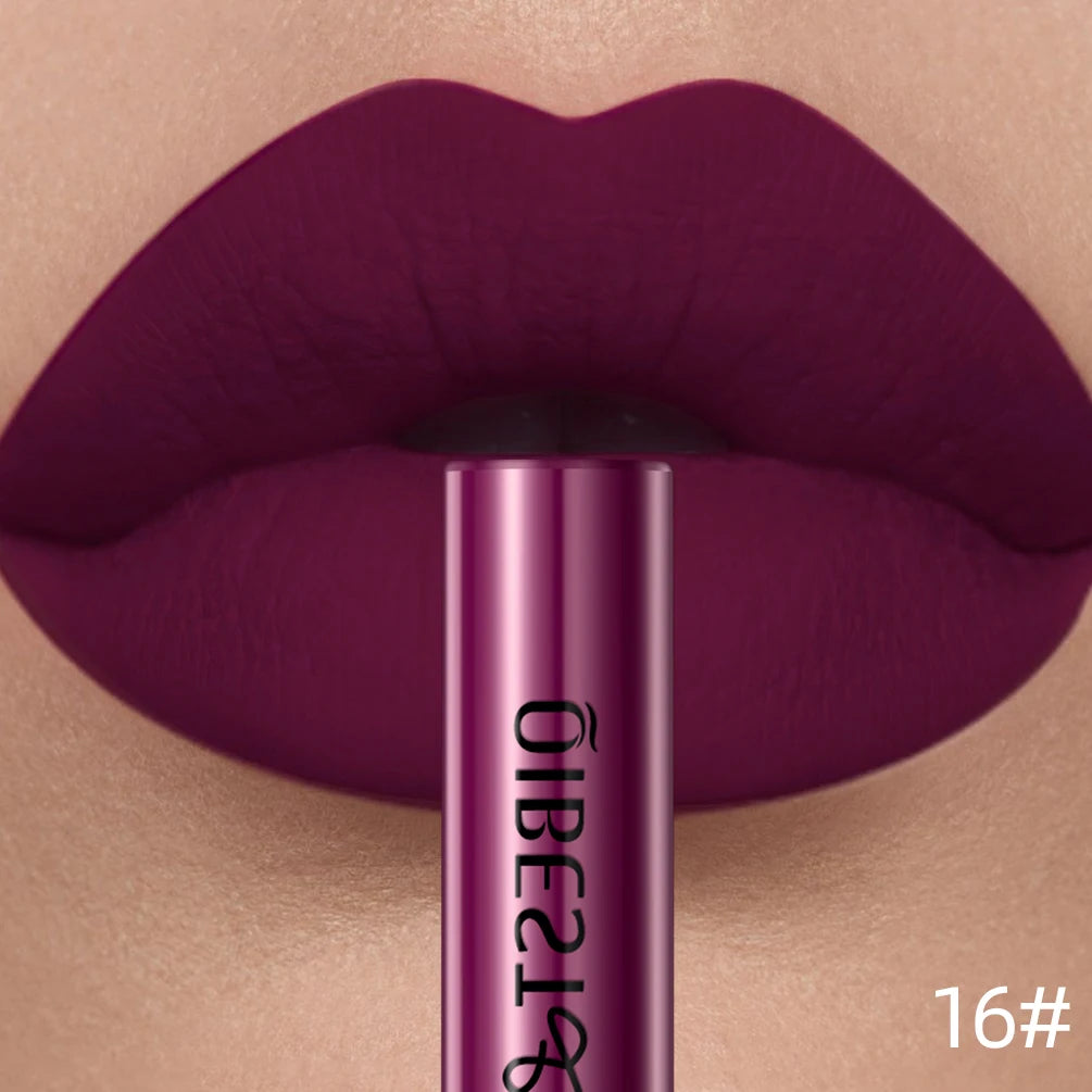 QIBEST Matte Liquid Lipstick Waterproof Long Lasting Velvet Lip Gloss Tint Tube Matte Nude Pigment Red Lipgloss Lips Makeup--ANDROMEDA QUINNS | AURELLE'S-ANDROMEDA QUINNS | AURELLE'S
