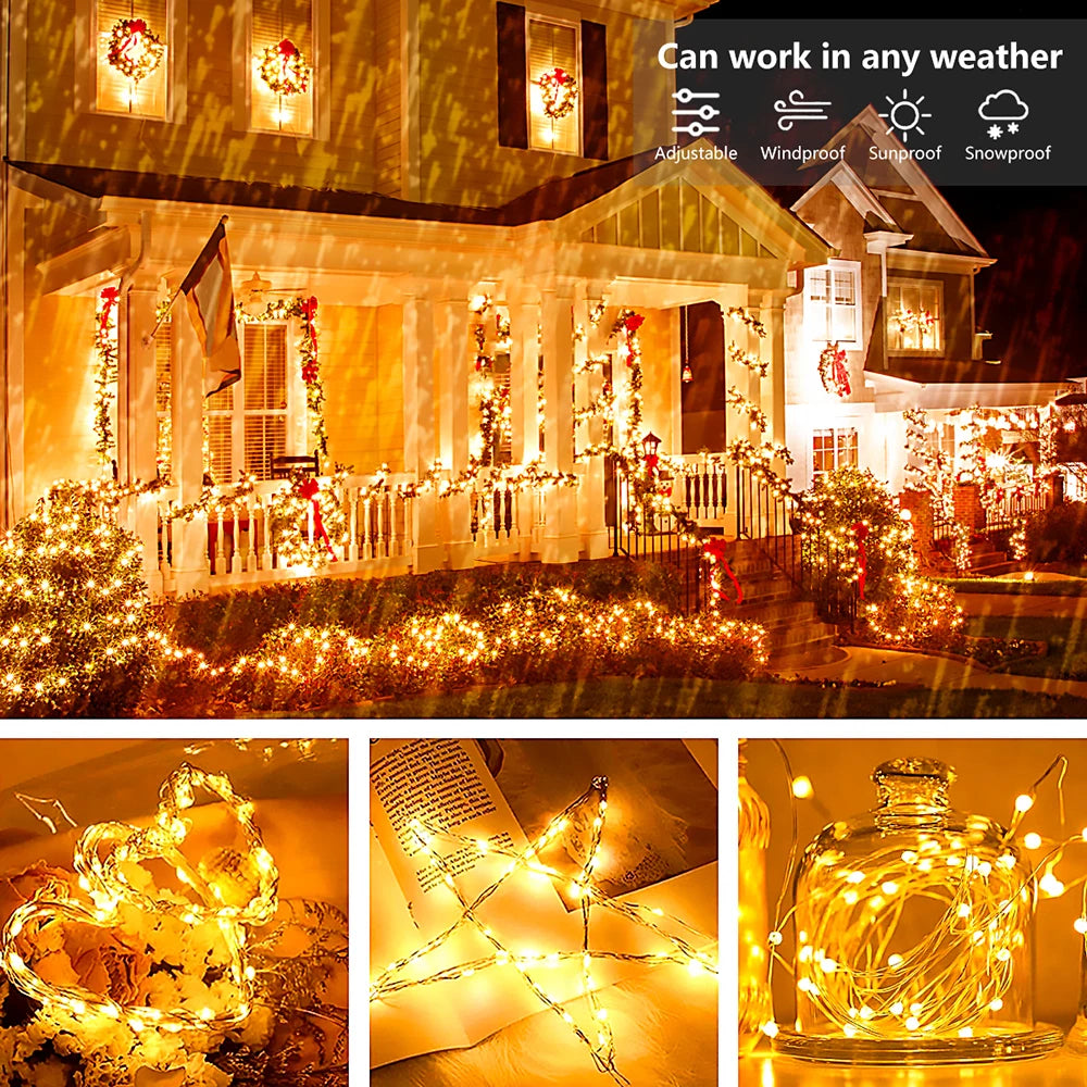 5M/10M/20M USB LED String Lights Copper Silver Wire Garland Light Waterproof Fairy Lights For Christmas Wedding Party Decorative--ANDROMEDA QUINNS | AURELLE'S-ANDROMEDA QUINNS | AURELLE'S