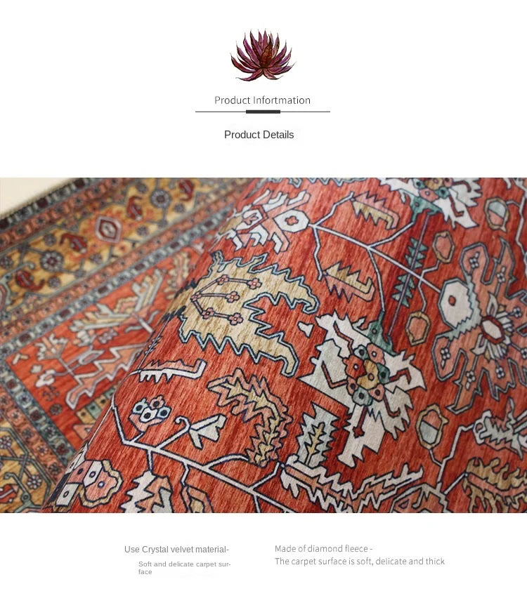 VIKAMA Boho Luxury Carpet Crystal Velvet Bedroom Living Room Mat Home Decor Vintage Exotic Modern Minimalist Large Area Carpet--ANDROMEDA QUINNS | AURELLE'S-ANDROMEDA QUINNS | AURELLE'S