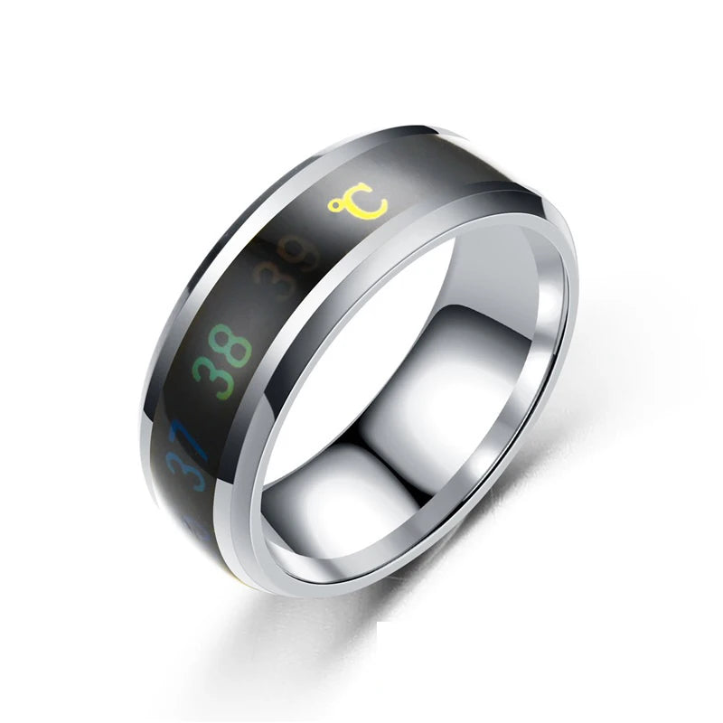 Smart Stainless Steel Multifunctional Ring for Couple Mood Feeling Intelligent Temperature Sensitive Rings Waterproof Jewelry--ANDROMEDA QUINNS | AURELLE'S-ANDROMEDA QUINNS | AURELLE'S