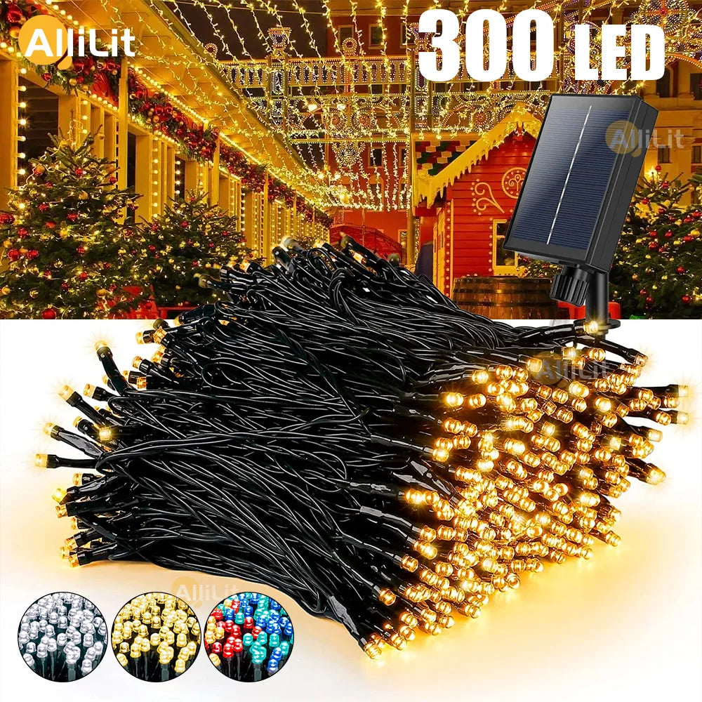 AlliLit LED Solar String Light Fairy Outdoor Garden Waterproof Lamp 2025 Christmas Garland Xmas Holiday Party Home Decoration--ANDROMEDA QUINNS | AURELLE'S-ANDROMEDA QUINNS | AURELLE'S