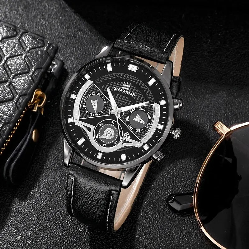 3PCS Set Men Watch Minimalist Men's Fashion Ultra Thin Watches Simple Men Business Leather Quartz Wristwatch Relogio Masculino--ANDROMEDA QUINNS | AURELLE'S-ANDROMEDA QUINNS | AURELLE'S