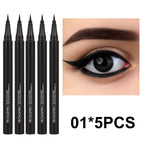 5PCS/Set Smooth Liquid Eyeliner Pen, Waterproof, Long-lasting Makeup, Black, Ultra-fine Pen Tip,Create A Charming Eye Makeup--ANDROMEDA QUINNS | AURELLE'S-ANDROMEDA QUINNS | AURELLE'S