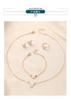 4pcs/Set Sweet Jewelry Set Butterfly Pendant Imitation Pearl Necklace for Women Pearl Earrings Girl Jewellery Women Gift--ANDROMEDA QUINNS | AURELLE'S-ANDROMEDA QUINNS | AURELLE'S