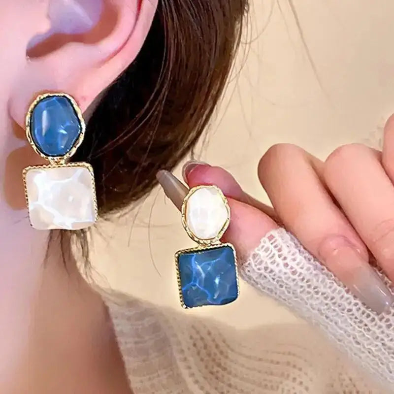 925 Silver Needle Korean Fashion Purple Crystal Heart Drop Earrings For Women Jewelry 2025 Trending New Luxury Women's Earrings--ANDROMEDA QUINNS | AURELLE'S-ANDROMEDA QUINNS | AURELLE'S