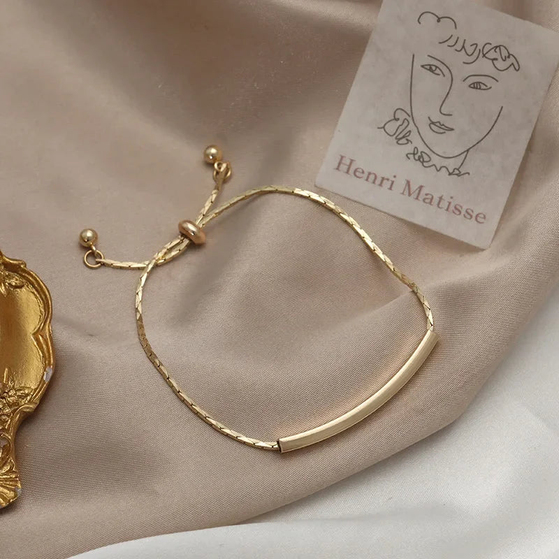 4pcs Punk Curb Cuban Chain Bracelets Set for Women Simple Thick Gold Color Charm Bracelets Fashion Jewelry Accessories New--ANDROMEDA QUINNS | AURELLE'S-ANDROMEDA QUINNS | AURELLE'S