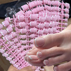 120pcs Short Square False Toe Nail Tips Pink French Soft Gel Press On Toenails White Edge Fake Toe nails Full Cover Toe Nail Tip--ANDROMEDA QUINNS | AURELLE'S-ANDROMEDA QUINNS | AURELLE'S