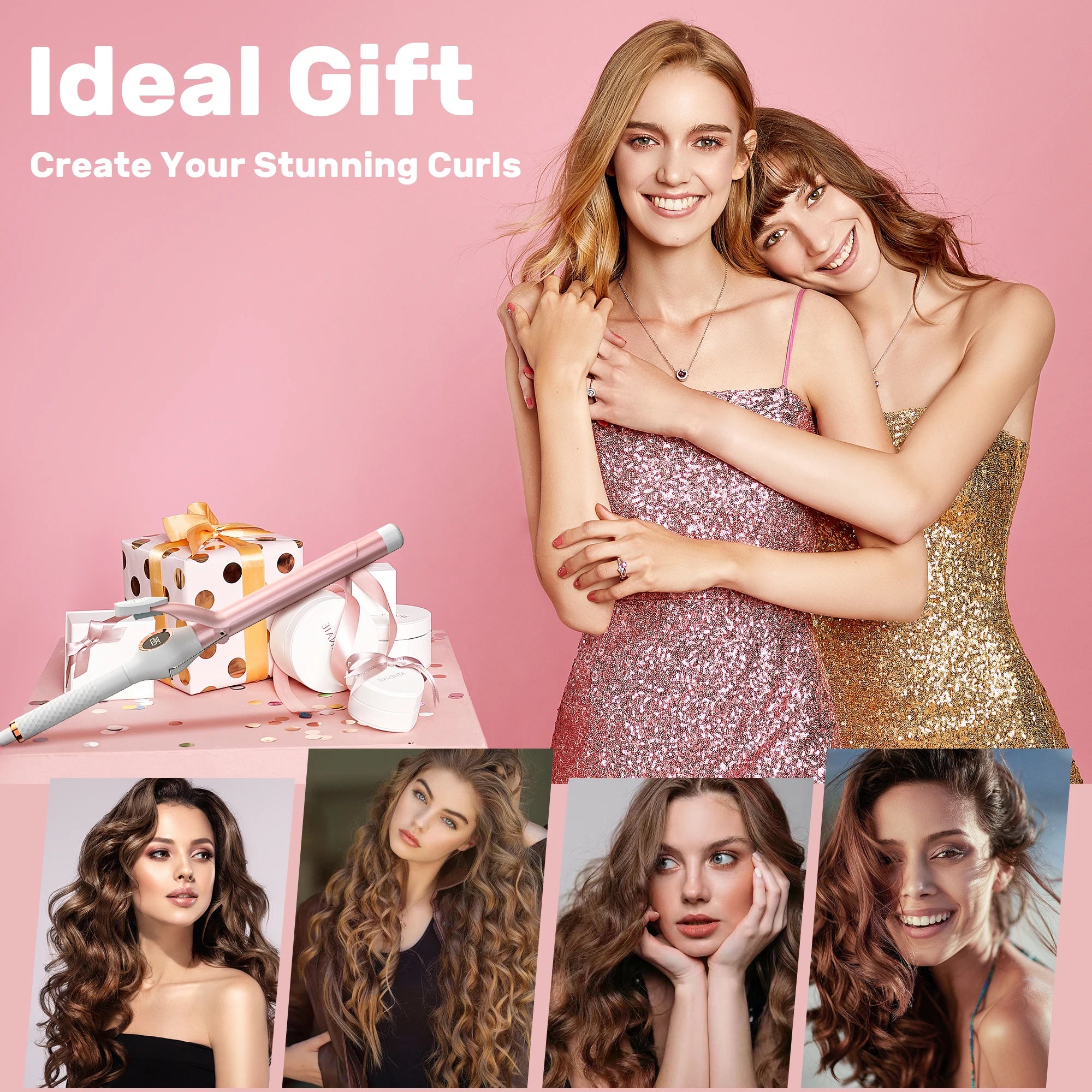 SEJOY Electric Hair Curling Wand 1 inch Automatic Rotating Curling Iron for Professional Big Waves and Inward Curls 110-240V--ANDROMEDA QUINNS | AURELLE'S-ANDROMEDA QUINNS | AURELLE'S