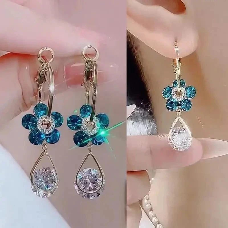 925 Silver Needle Vintage Green Crystal Butterfly Drop Earrings For Women Jewelry 2025 Trending Luxury Zircon Women's Earrings--ANDROMEDA QUINNS | AURELLE'S-ANDROMEDA QUINNS | AURELLE'S