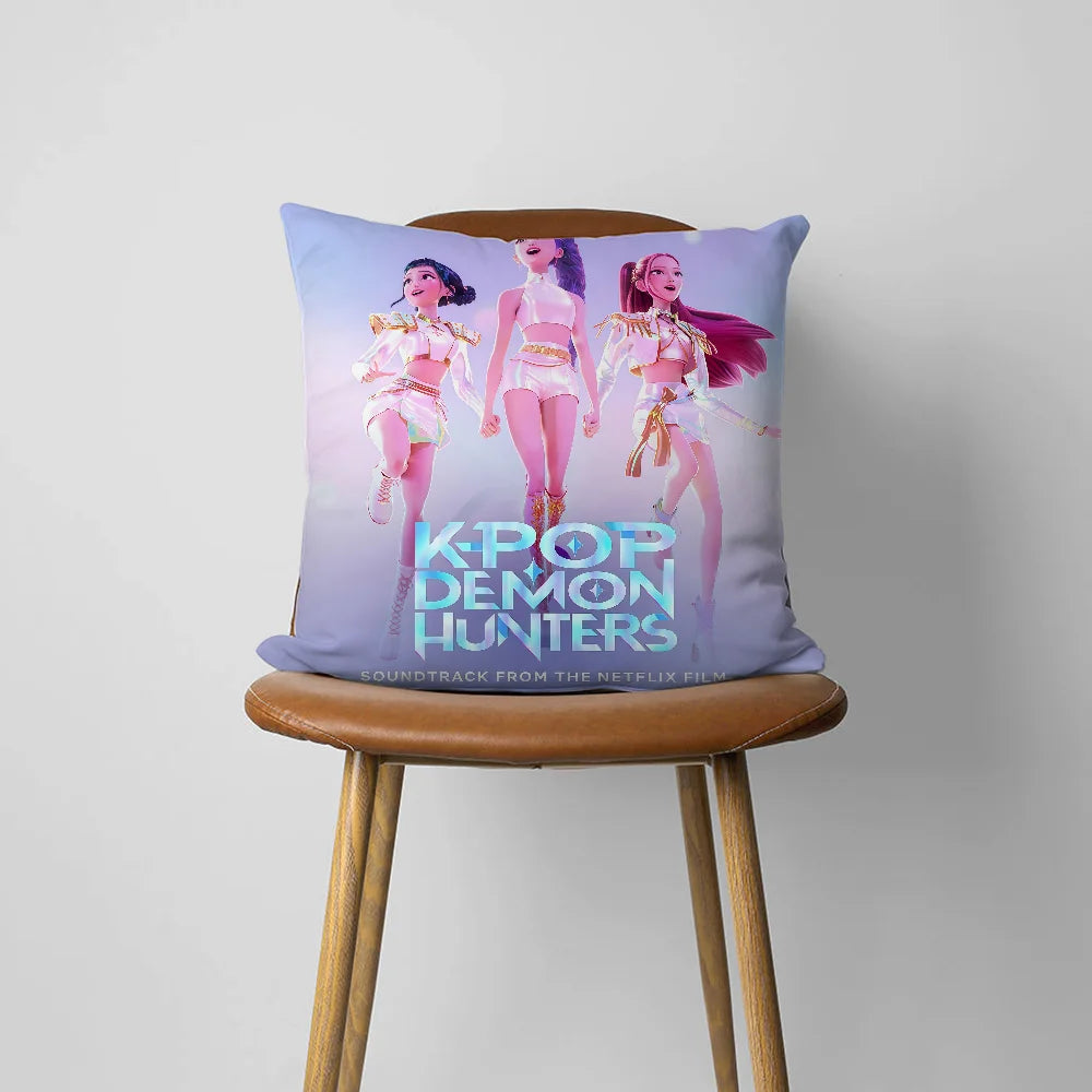 cushion Demon KPop Hunters cover Home Sofa living Room Office Coffee Shop Car Pillow Case