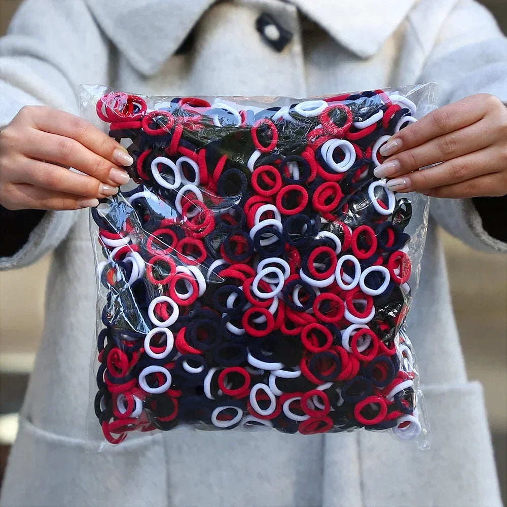 50Pcs/bag Colorful Basic Nylon Ealstic Hair Ties for Girls Ponytail Hold Scrunchie Rubber Band Kid Fashion Hair Accessories--ANDROMEDA QUINNS | AURELLE'S-ANDROMEDA QUINNS | AURELLE'S