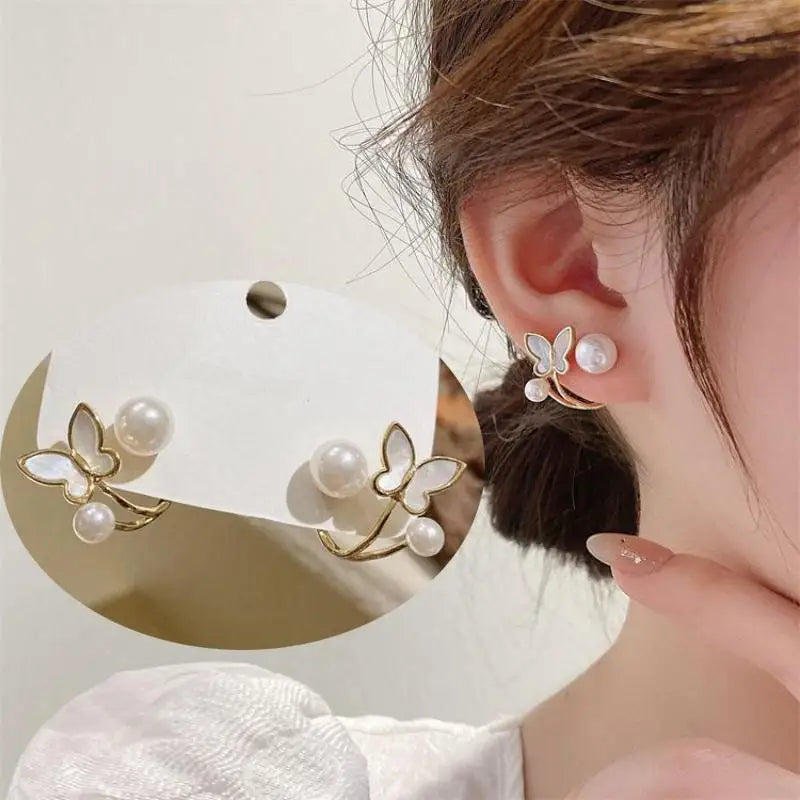 925 Silver Needle Green Flower Earrings For Women Korean Fashion Jewelry 2025 Trending Luxury Zircon Leaf Women's Stud Earrings--ANDROMEDA QUINNS | AURELLE'S-ANDROMEDA QUINNS | AURELLE'S