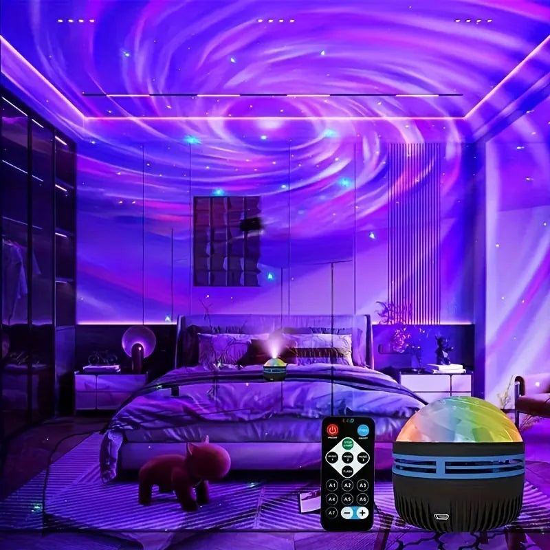 LED NightLights Galaxy Projector Remote Control 5V USB Rechargeable Starry Sky Lamp DMX Sound Active 7 Modes for Kids Room Decor--ANDROMEDA QUINNS | AURELLE'S-ANDROMEDA QUINNS | AURELLE'S