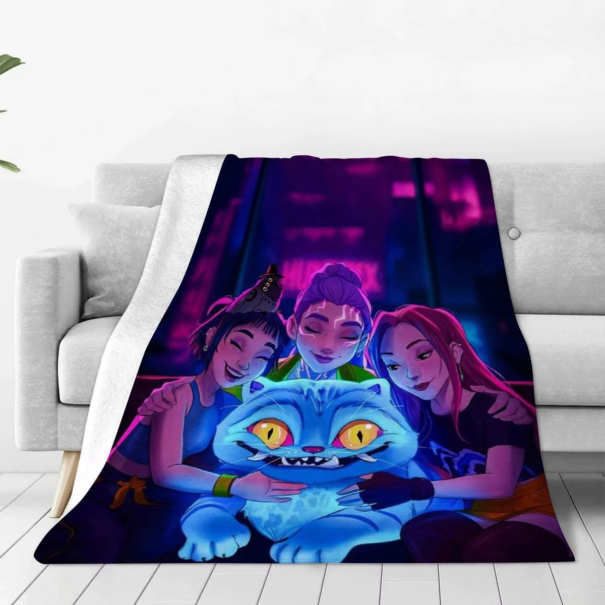 Rumi K-Pop Blanket Demon Hunters Blanket Girls Boys Plush Throw Blanket Kids Gift 3D Printing Ded Blanket Girls Gift Decoration