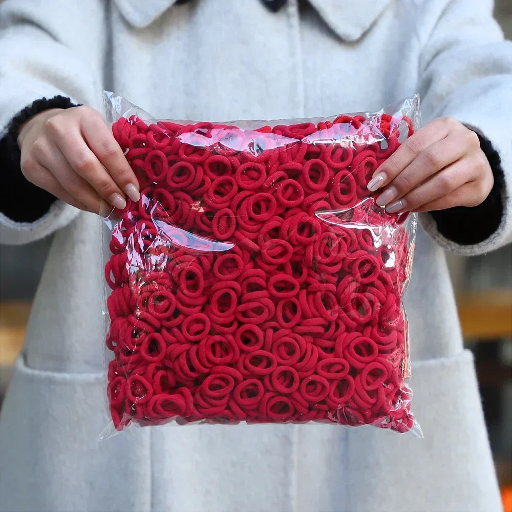 50Pcs/bag Colorful Basic Nylon Ealstic Hair Ties for Girls Ponytail Hold Scrunchie Rubber Band Kid Fashion Hair Accessories--ANDROMEDA QUINNS | AURELLE'S-ANDROMEDA QUINNS | AURELLE'S