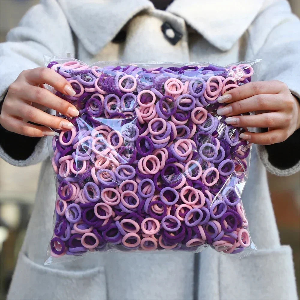 50Pcs/bag Colorful Basic Nylon Ealstic Hair Ties for Girls Ponytail Hold Scrunchie Rubber Band Kid Fashion Hair Accessories--ANDROMEDA QUINNS | AURELLE'S-ANDROMEDA QUINNS | AURELLE'S