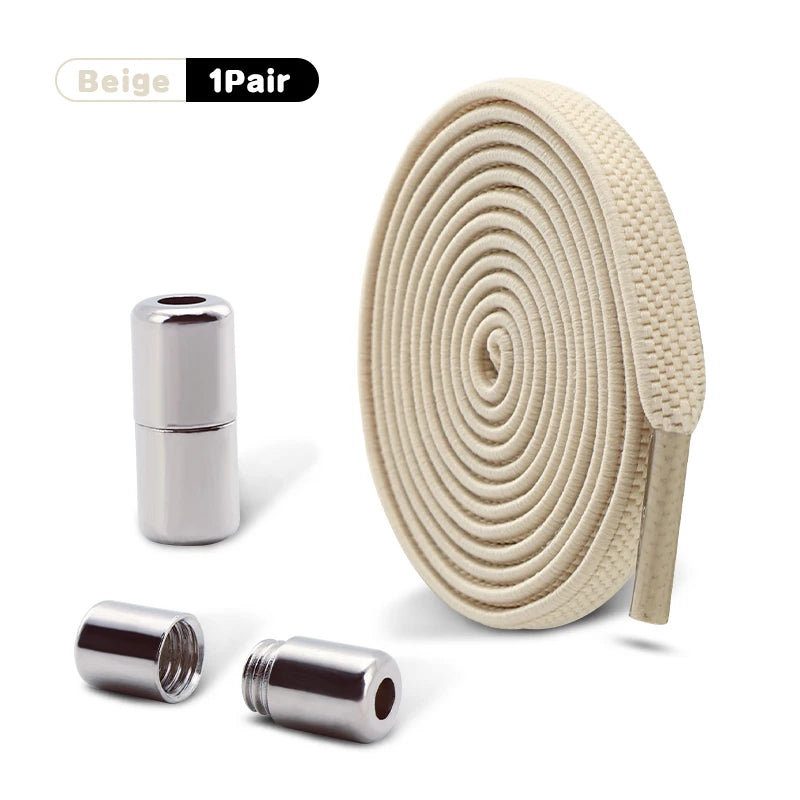 1Pair Elastic Laces Sneakers No Tie Shoe laces Capsule Lock Shoelaces Without ties Kids Adult 0.6cm Flat Shoelace for Shoes--ANDROMEDA QUINNS | AURELLE'S-ANDROMEDA QUINNS | AURELLE'S