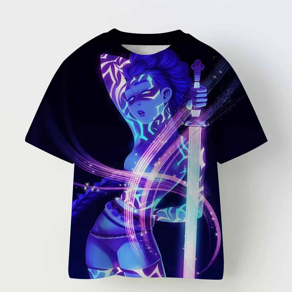 Kpop Demon Hunters T-shirts for Boys Girls Anime Cartoon Cute Short Sleeved Top Children Summer Fashion T-shirt Kids Clothes