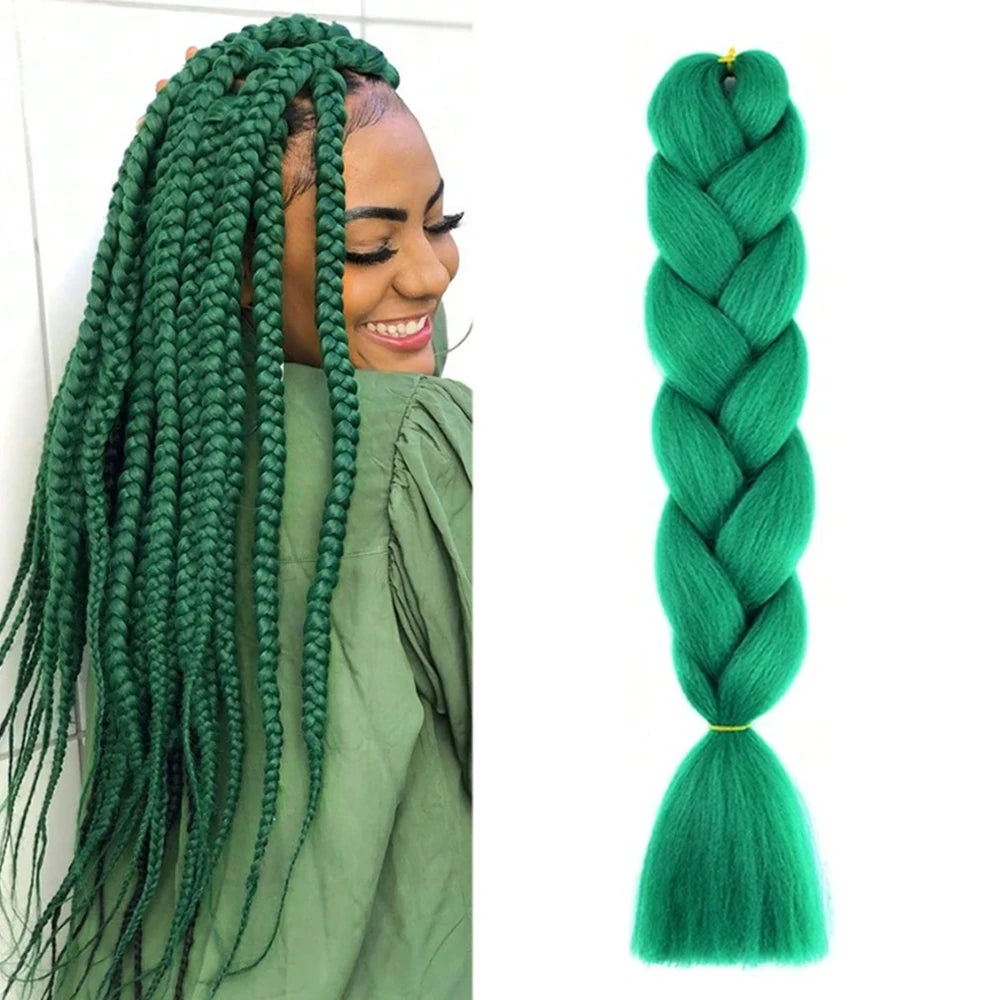 Jumbo Braiding Hair Pre-stretched Purple Hair Extensions for Crochet Braids Synthetic Hair DIY Pink Purple Jumbo Ponytail Braid