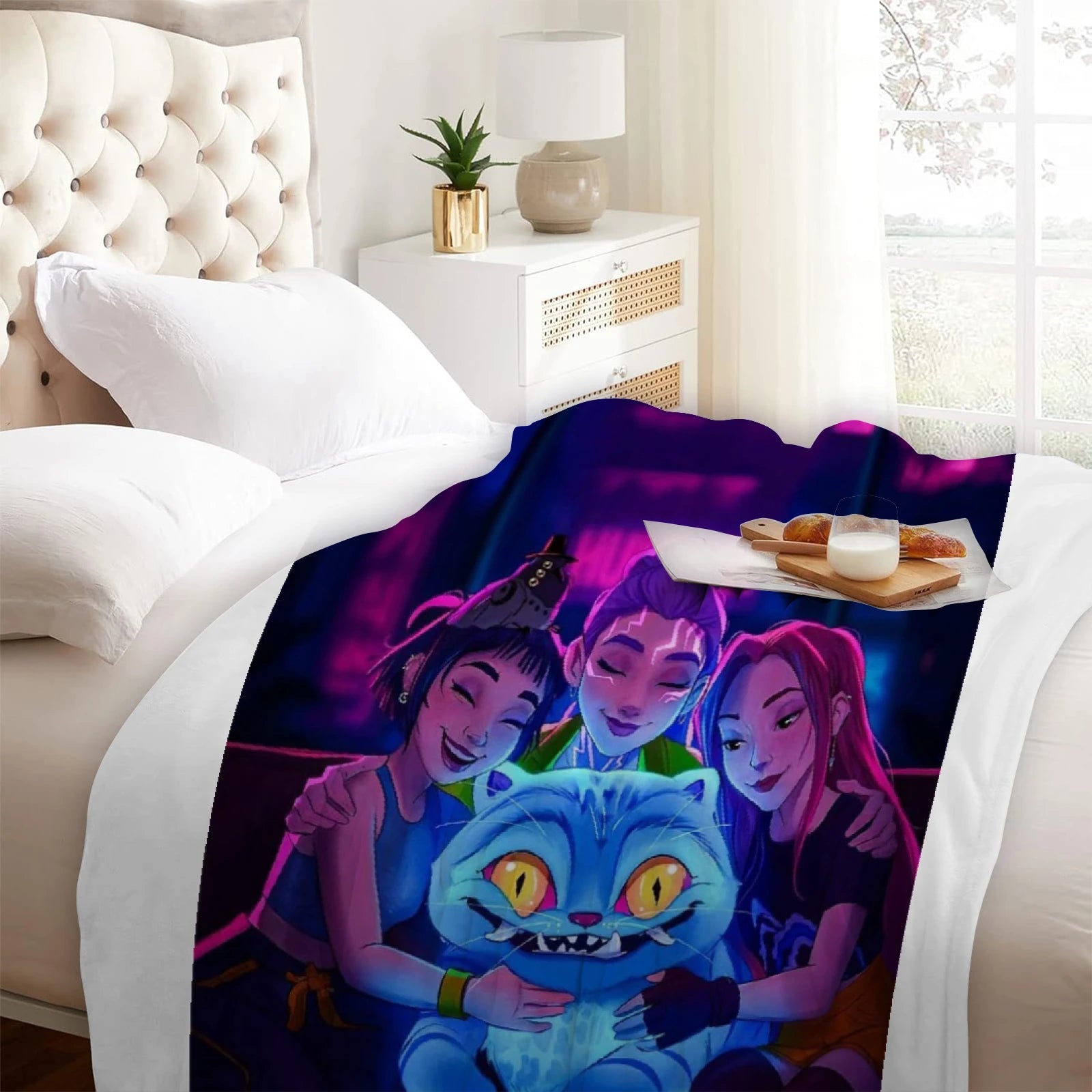 Rumi K-Pop Blanket Demon Hunters Blanket Girls Boys Plush Throw Blanket Kids Gift 3D Printing Ded Blanket Girls Gift Decoration