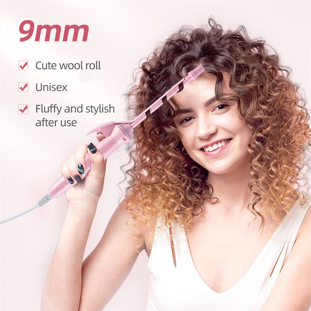 9mm Mini Hair Curling Iron Hair Curler Wand Professional Curly Tongs Ceramic Electric Salon Styling Tool Small Crimping Iron--ANDROMEDA QUINNS | AURELLE'S-ANDROMEDA QUINNS | AURELLE'S