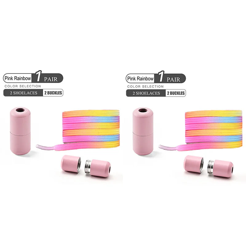 1Pair/2Pairs/4Pairs No Tie Shoe Laces Colorful Buckle Shoelaces Pearl Light Colorful Fashion Without Ties Elastic Laces Sneaker--ANDROMEDA QUINNS | AURELLE'S-ANDROMEDA QUINNS | AURELLE'S