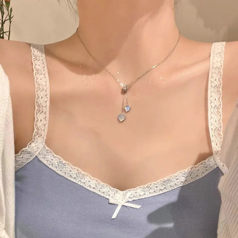 New Wine Red Cherry Gold Color Pendant Necklace For Women Personality Fashion Necklace Wedding Jewelry Birthday Gifts--ANDROMEDA QUINNS | AURELLE'S-ANDROMEDA QUINNS | AURELLE'S