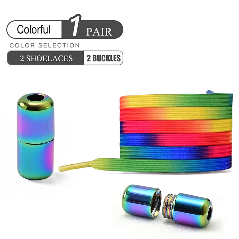 1Pair/2Pairs/4Pairs No Tie Shoe Laces Colorful Buckle Shoelaces Pearl Light Colorful Fashion Without Ties Elastic Laces Sneaker--ANDROMEDA QUINNS | AURELLE'S-ANDROMEDA QUINNS | AURELLE'S
