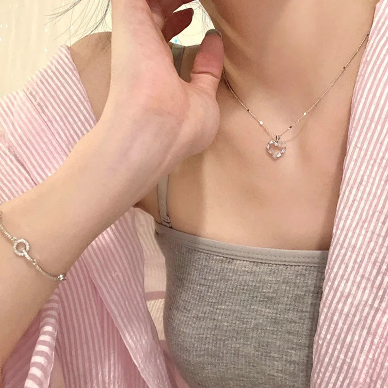 New Wine Red Cherry Gold Color Pendant Necklace For Women Personality Fashion Necklace Wedding Jewelry Birthday Gifts--ANDROMEDA QUINNS | AURELLE'S-ANDROMEDA QUINNS | AURELLE'S