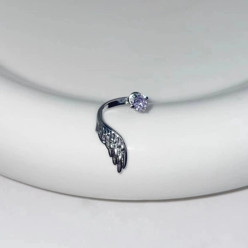 LATS 1pcs Silver Color Wing Ear Bone Nail for Women New Fashion Zircon Earrings Accessories Fashion Jewelry--ANDROMEDA QUINNS | AURELLE'S-ANDROMEDA QUINNS | AURELLE'S