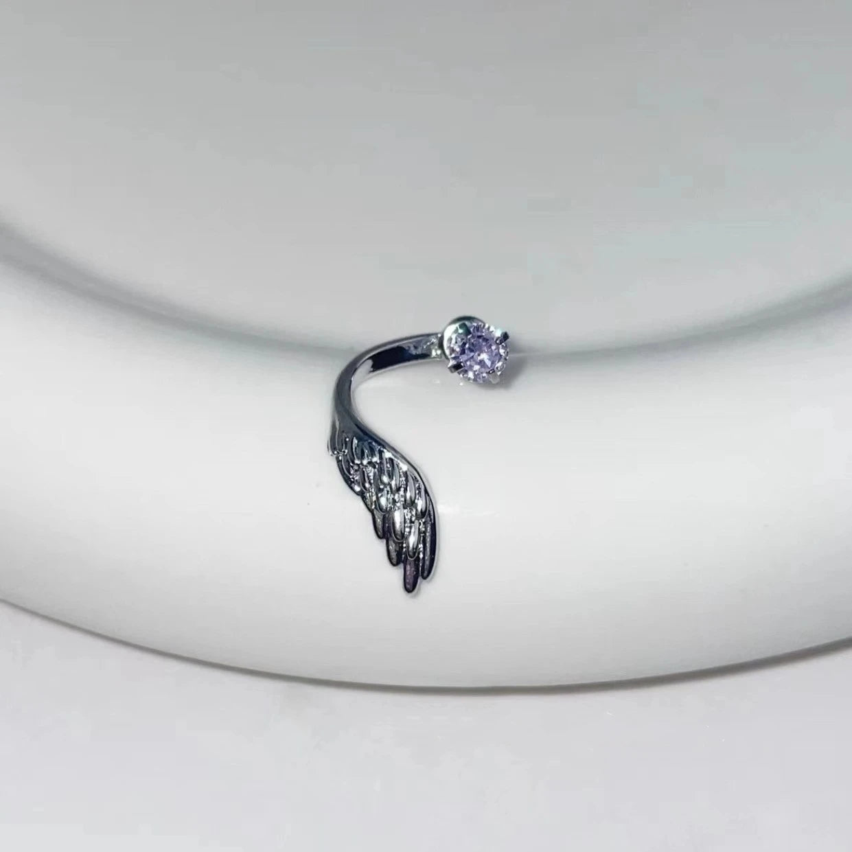 LATS 1pcs Silver Color Wing Ear Bone Nail for Women New Fashion Zircon Earrings Accessories Fashion Jewelry--ANDROMEDA QUINNS | AURELLE'S-ANDROMEDA QUINNS | AURELLE'S