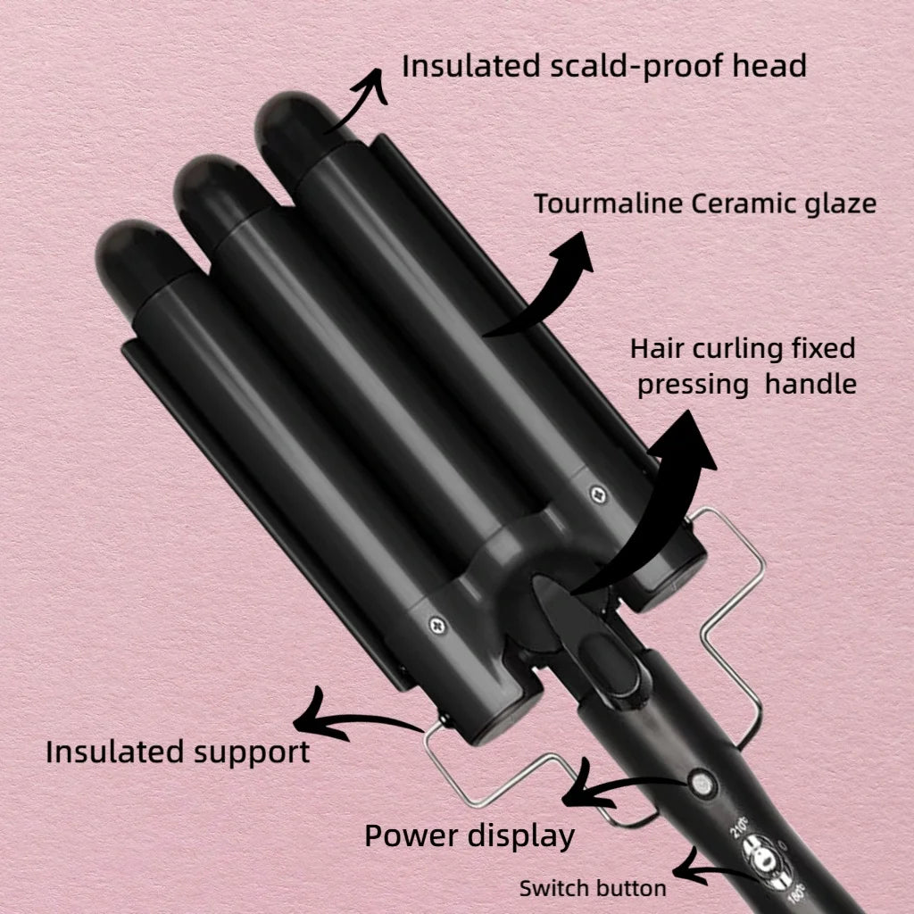 Professional Hair Tools Curling Iron Ceramic Triple Barrel Hair Curler Irons Hair Waver Styling Tools Hair Curlers for Beauty--ANDROMEDA QUINNS | AURELLE'S-ANDROMEDA QUINNS | AURELLE'S