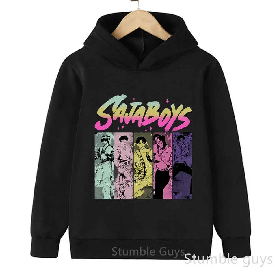 Fashion Casual Kpop Demon Hunters Hoodie Set Boys Girls Kids Autumn Anime Sweatshirts Trucksuit Wear