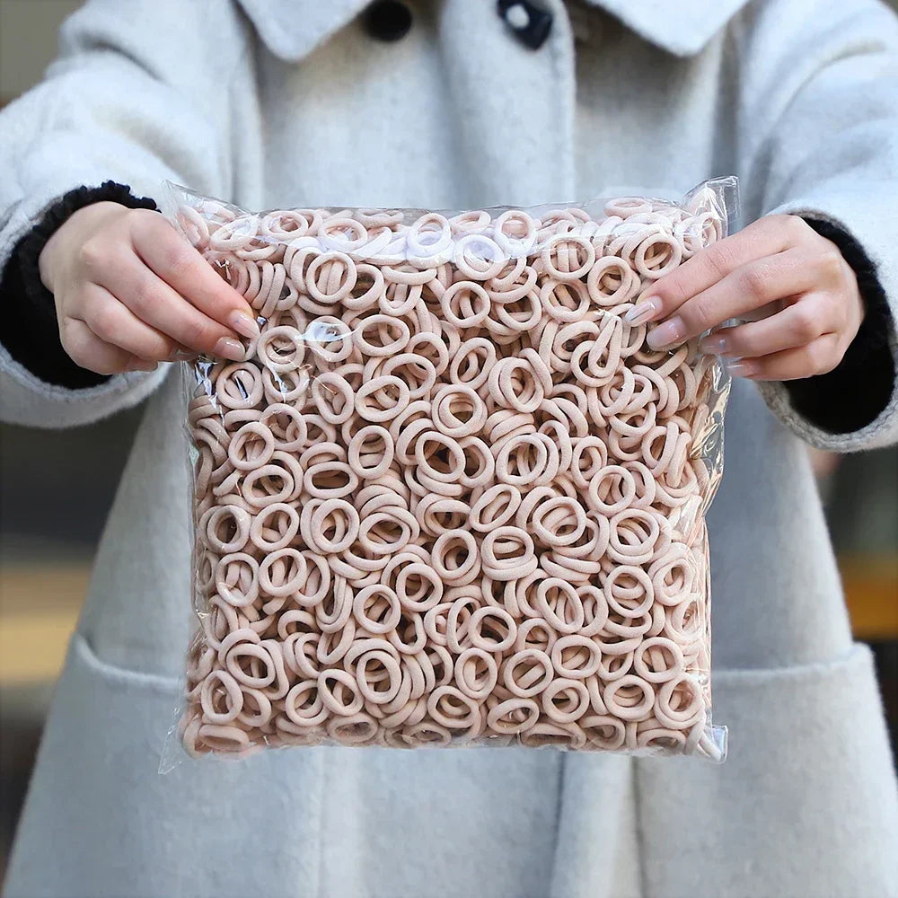 50Pcs/bag Colorful Basic Nylon Ealstic Hair Ties for Girls Ponytail Hold Scrunchie Rubber Band Kid Fashion Hair Accessories--ANDROMEDA QUINNS | AURELLE'S-ANDROMEDA QUINNS | AURELLE'S