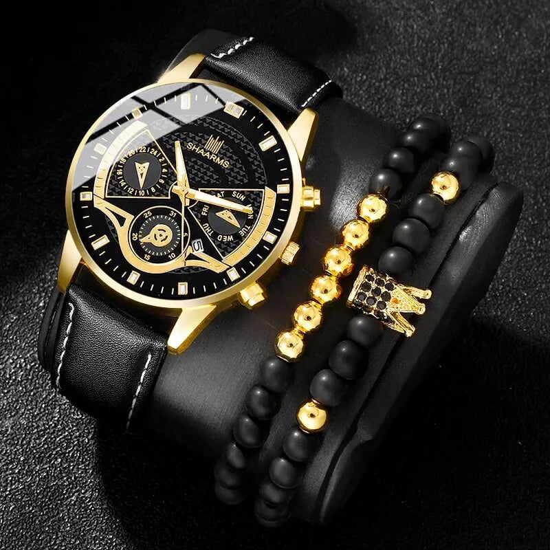 3PCS Set Men Watch Minimalist Men's Fashion Ultra Thin Watches Simple Men Business Leather Quartz Wristwatch Relogio Masculino--ANDROMEDA QUINNS | AURELLE'S-ANDROMEDA QUINNS | AURELLE'S