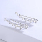 2 Gold Color Black White Gem 6 Rhinestone Ear Clip Earrings Women's Simple Fashion Personality Student Girl Party Business All-m--ANDROMEDA QUINNS | AURELLE'S-ANDROMEDA QUINNS | AURELLE'S