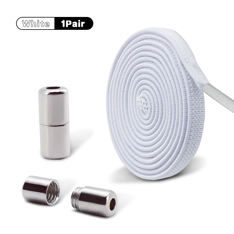 1Pair Elastic Laces Sneakers No Tie Shoe laces Capsule Lock Shoelaces Without ties Kids Adult 0.6cm Flat Shoelace for Shoes--ANDROMEDA QUINNS | AURELLE'S-ANDROMEDA QUINNS | AURELLE'S