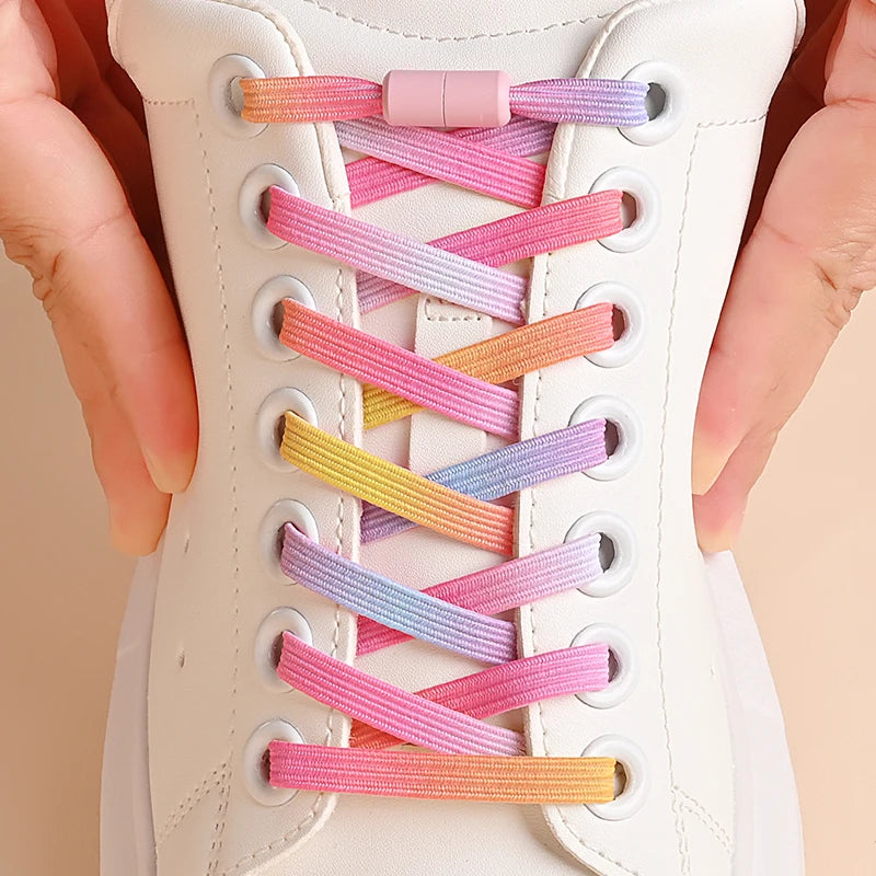 1Pair/2Pairs/4Pairs No Tie Shoe Laces Colorful Buckle Shoelaces Pearl Light Colorful Fashion Without Ties Elastic Laces Sneaker--ANDROMEDA QUINNS | AURELLE'S-ANDROMEDA QUINNS | AURELLE'S