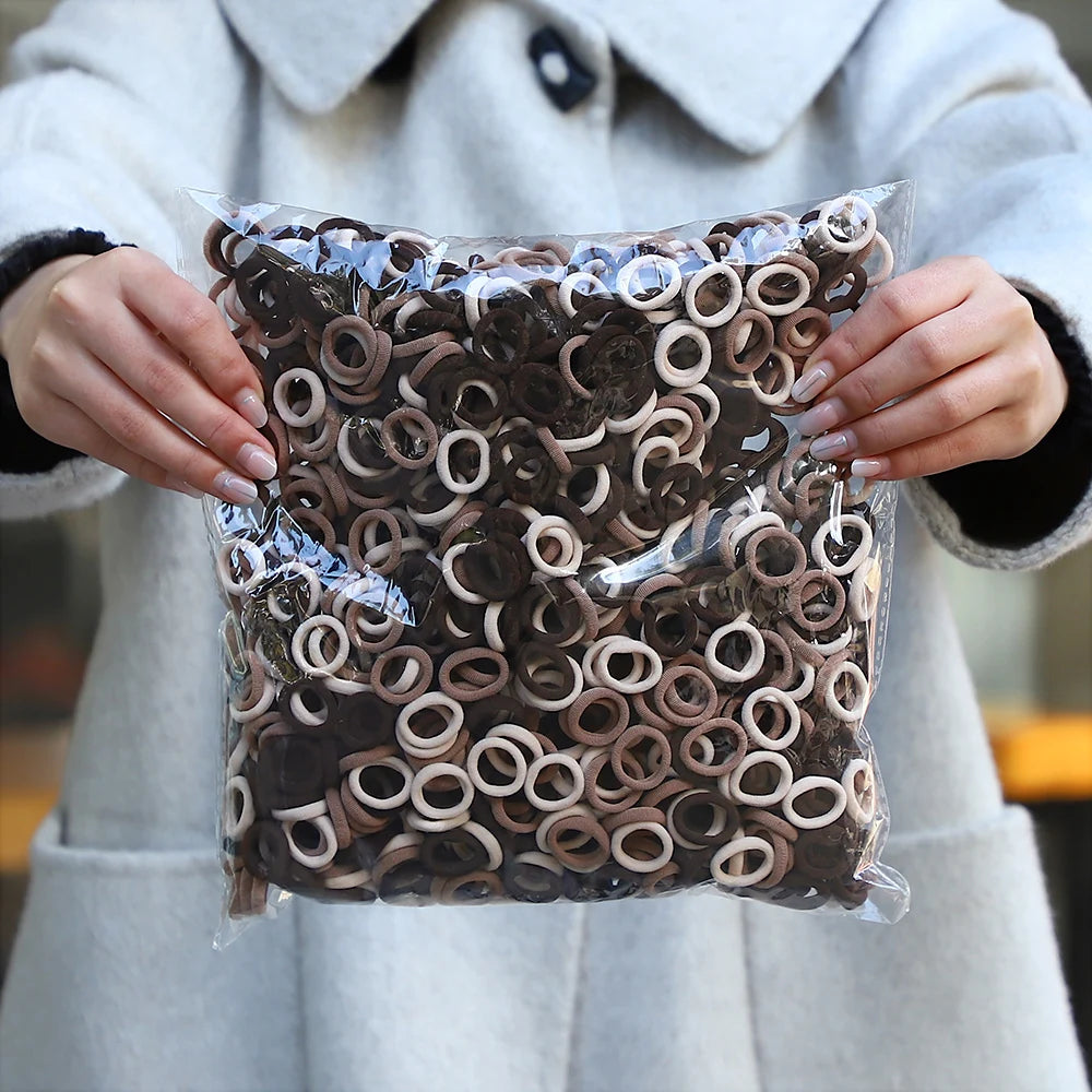 50Pcs/bag Colorful Basic Nylon Ealstic Hair Ties for Girls Ponytail Hold Scrunchie Rubber Band Kid Fashion Hair Accessories--ANDROMEDA QUINNS | AURELLE'S-ANDROMEDA QUINNS | AURELLE'S