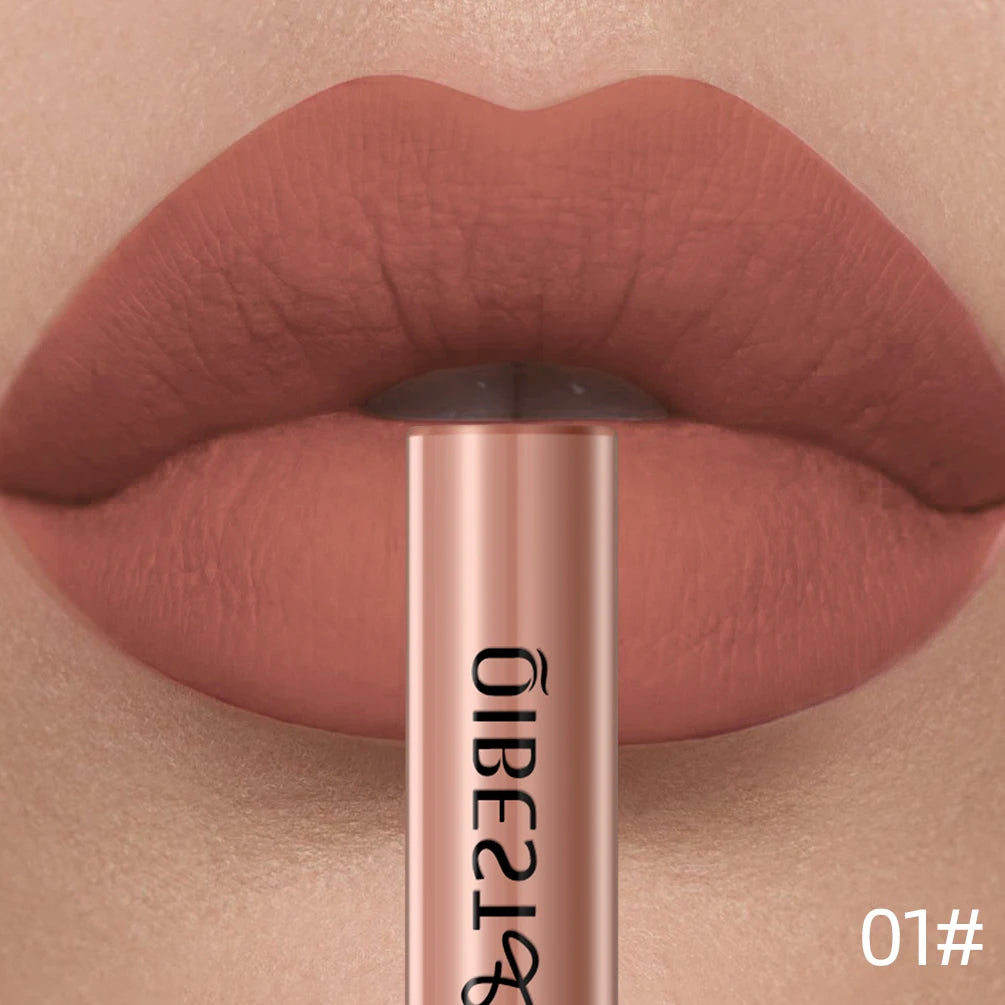 QIBEST Matte Liquid Lipstick Waterproof Long Lasting Velvet Lip Gloss Tint Tube Matte Nude Pigment Red Lipgloss Lips Makeup--ANDROMEDA QUINNS | AURELLE'S-ANDROMEDA QUINNS | AURELLE'S
