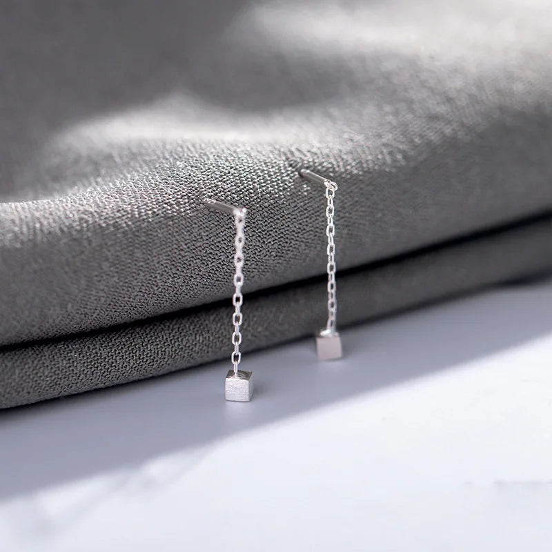 Drop Zircon Long Tassel Earrings Female Rhinestone Wedding Pendant Earrings Party Jewelry Silver Color Fashion Ear Accessories--ANDROMEDA QUINNS | AURELLE'S-ANDROMEDA QUINNS | AURELLE'S