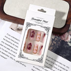 24Pcs Retro Flower Long Coffin French Fake Nails Caviar Bead Floral Gold Hollow Design Press On Nail Tips Y2k Acrylic False Nail--ANDROMEDA QUINNS | AURELLE'S-ANDROMEDA QUINNS | AURELLE'S