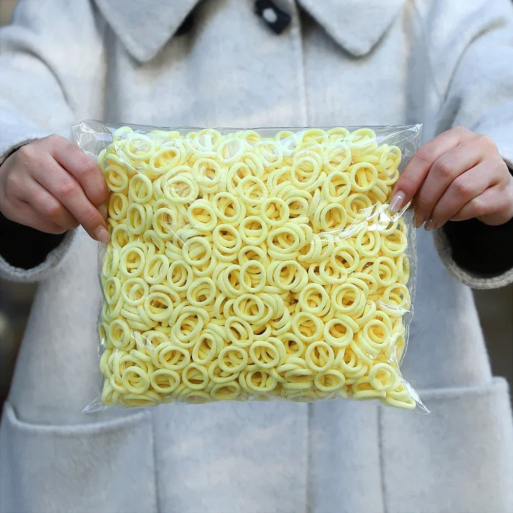 50Pcs/bag Colorful Basic Nylon Ealstic Hair Ties for Girls Ponytail Hold Scrunchie Rubber Band Kid Fashion Hair Accessories--ANDROMEDA QUINNS | AURELLE'S-ANDROMEDA QUINNS | AURELLE'S