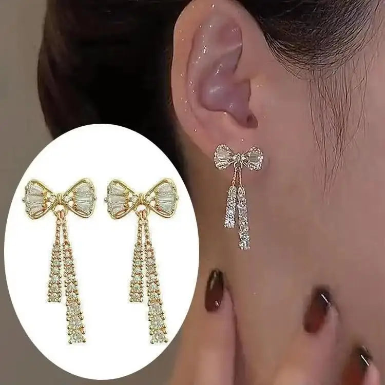 925 Silver Needle Blue Purple Butterfly Long Tassel Earrings For Women Jewelry 2025 Trending New Korean Crystal Drop Earrings--ANDROMEDA QUINNS | AURELLE'S-ANDROMEDA QUINNS | AURELLE'S