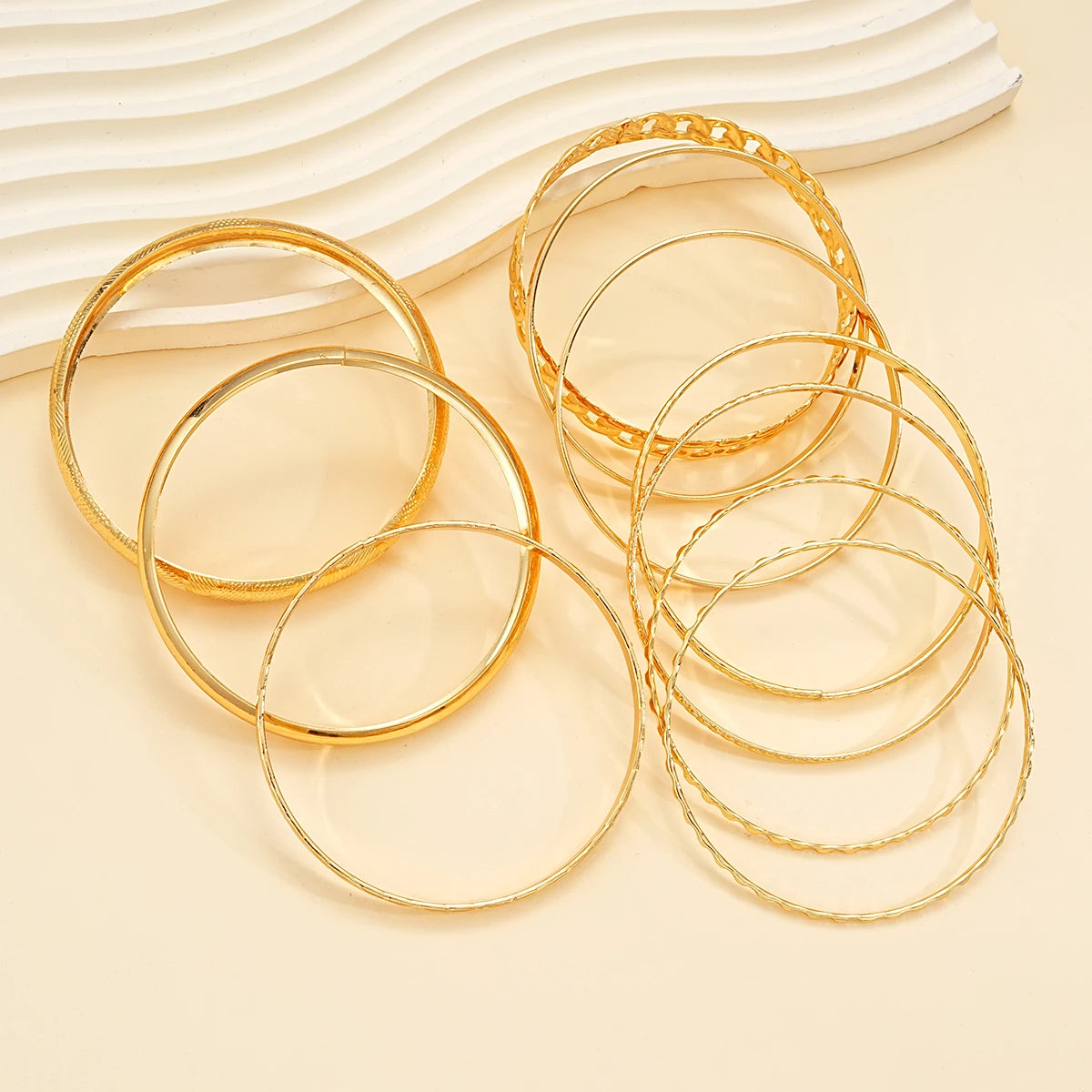 10 Pcs Punk Trendy Multilayer Bracelets Set for Women Elegant Delicate Twist Sparkling Adjustable Bangles Jewelry Couples Gifts--ANDROMEDA QUINNS | AURELLE'S-ANDROMEDA QUINNS | AURELLE'S